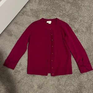 Womens Kate Spade Pink Wool Cashmere Bow Cardigan Sweater Jewel Size Small